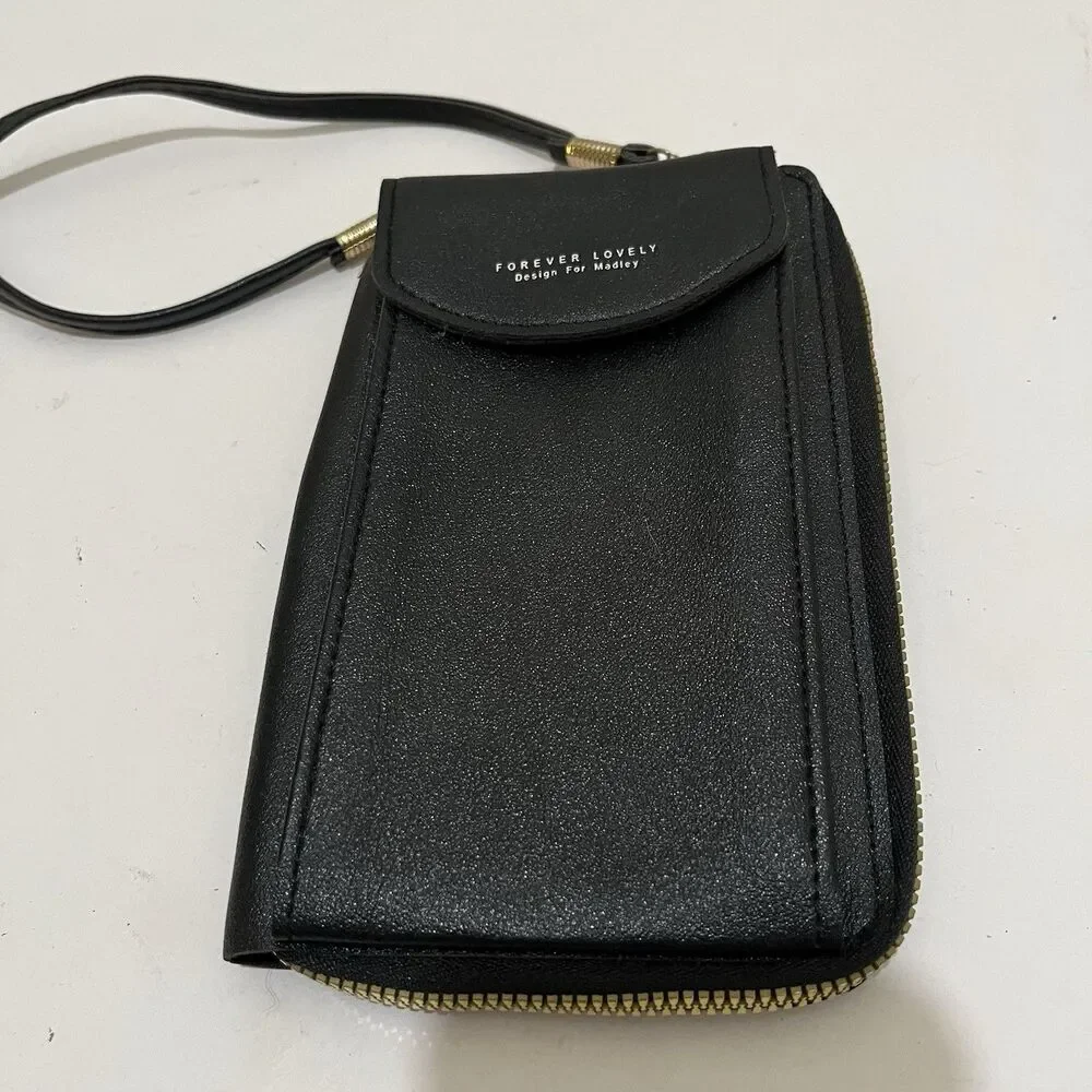 Forever Lovely Design for Madley Clutch Cell Phone Wallet Crossbody Purse Black